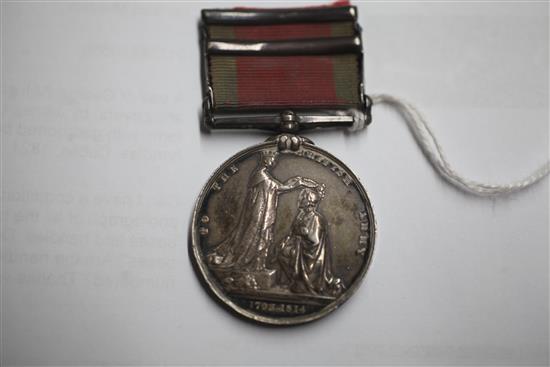 A Military General Service Medal 1793-1814 awarded to Kenneth Snodgrass, Capt 52nd Foot